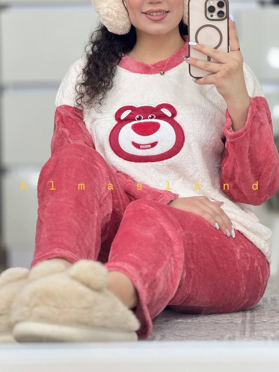 ست حوله ای خرس زرشکی کد ۶۰۸۲